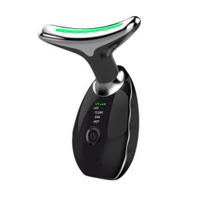 ASEXETIC Neck Face Beauty Device, Skin Care Facial Massager, 3 In 1 Portable Face Massager For Skin Care, Face Sculpting Tool, Vibration, Thermal, Mic (Option: Black 3color light source)