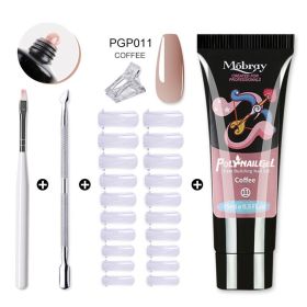 Mobray Manicure Set 15ML Extension Gel Nail Polish Kit Finger Quick Extend Mold Nail Art Tool Semi Permanent UV Varnish (Color: M-ZH165-PGP011)